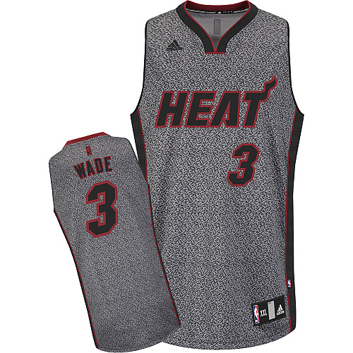  NBA Miami Heat 3 Dwyane Wade Static Fashion Swingman Jersey